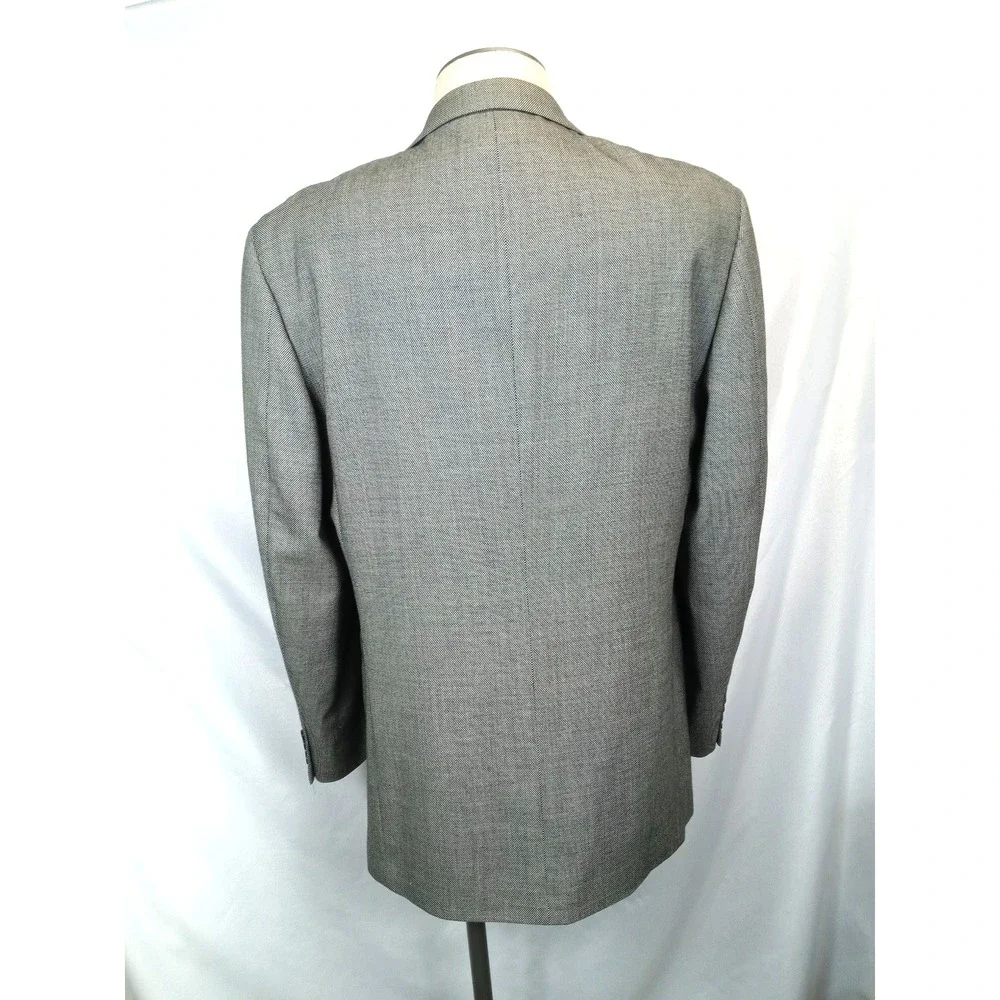 Cambridge Members‎ Blazer Mens 44R Gray Nailhead Wool Sport Coat Jacket Vintage